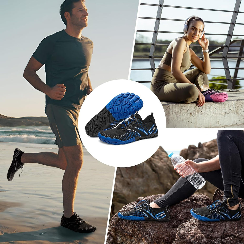 Hiking Barefoot Water Shoes for Women Men Beach Swim Pool Quick Dry | Aqua River Athletic Wide Toe Outdoor Sport