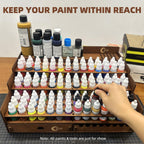 Wooden Paint Organizer 98 Holes Rack for Miniature Paints & Brushes