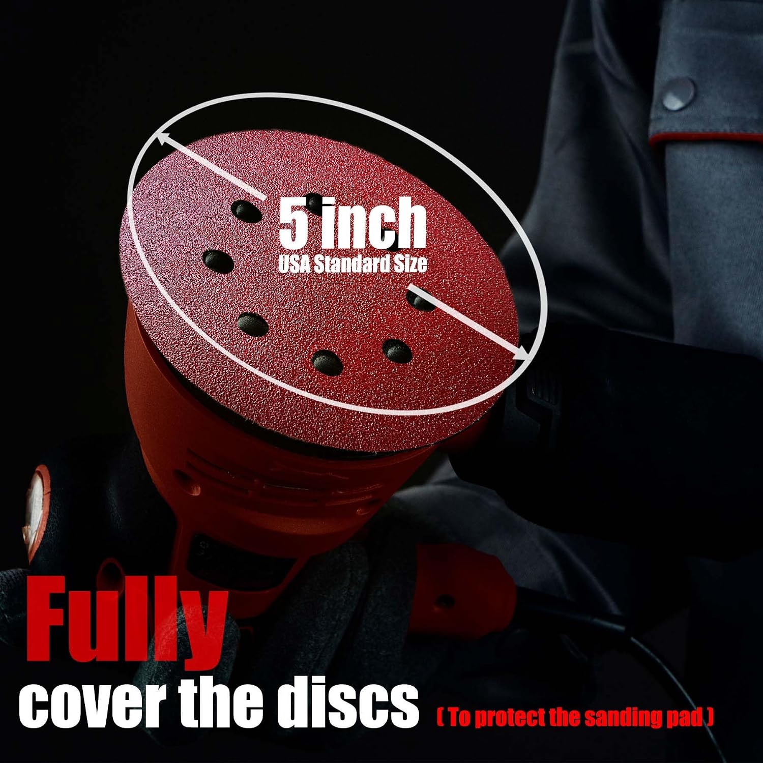 Sanding Disc 5 Inch 8 Hole, 100 Pcs Orbital Sanding Discs Hook and Loop, Sandpaper for Wood, 120 Grit Sand Paper for