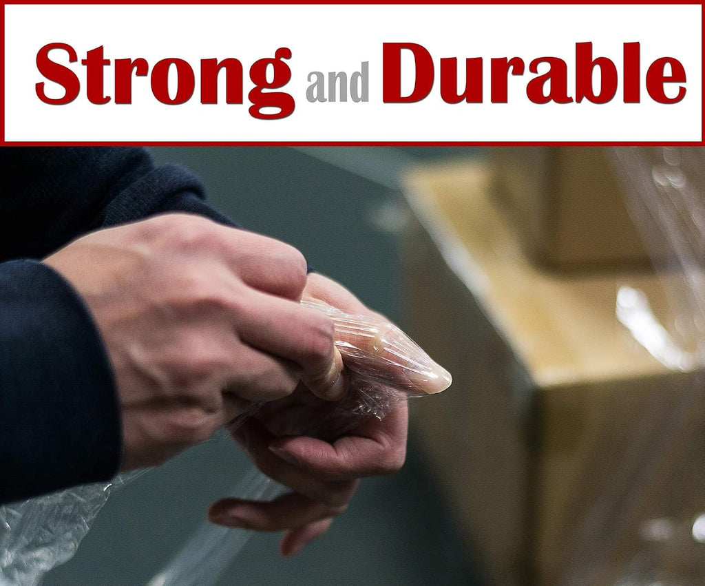 5" x 1000ft 80 Gauge 12 Rolls Shrink Wrap Film with 1 Handle