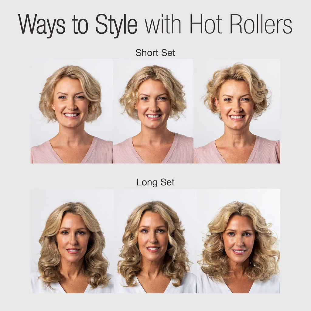 Hot Rollers, 12-Piece Long Set with Claw Clips, Pink Sands | Hands-free volumizing curls & waves; ideal for
