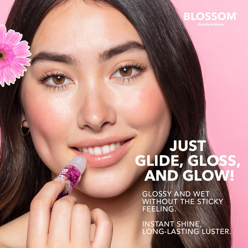 Roll on Lip Gloss, Infused with Real Flowers, Passion Fruit, 0.2oz