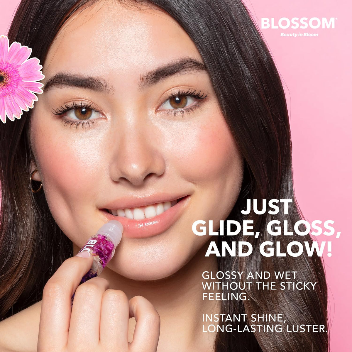 Roll on Lip Gloss, Infused with Real Flowers, Passion Fruit, 0.2oz