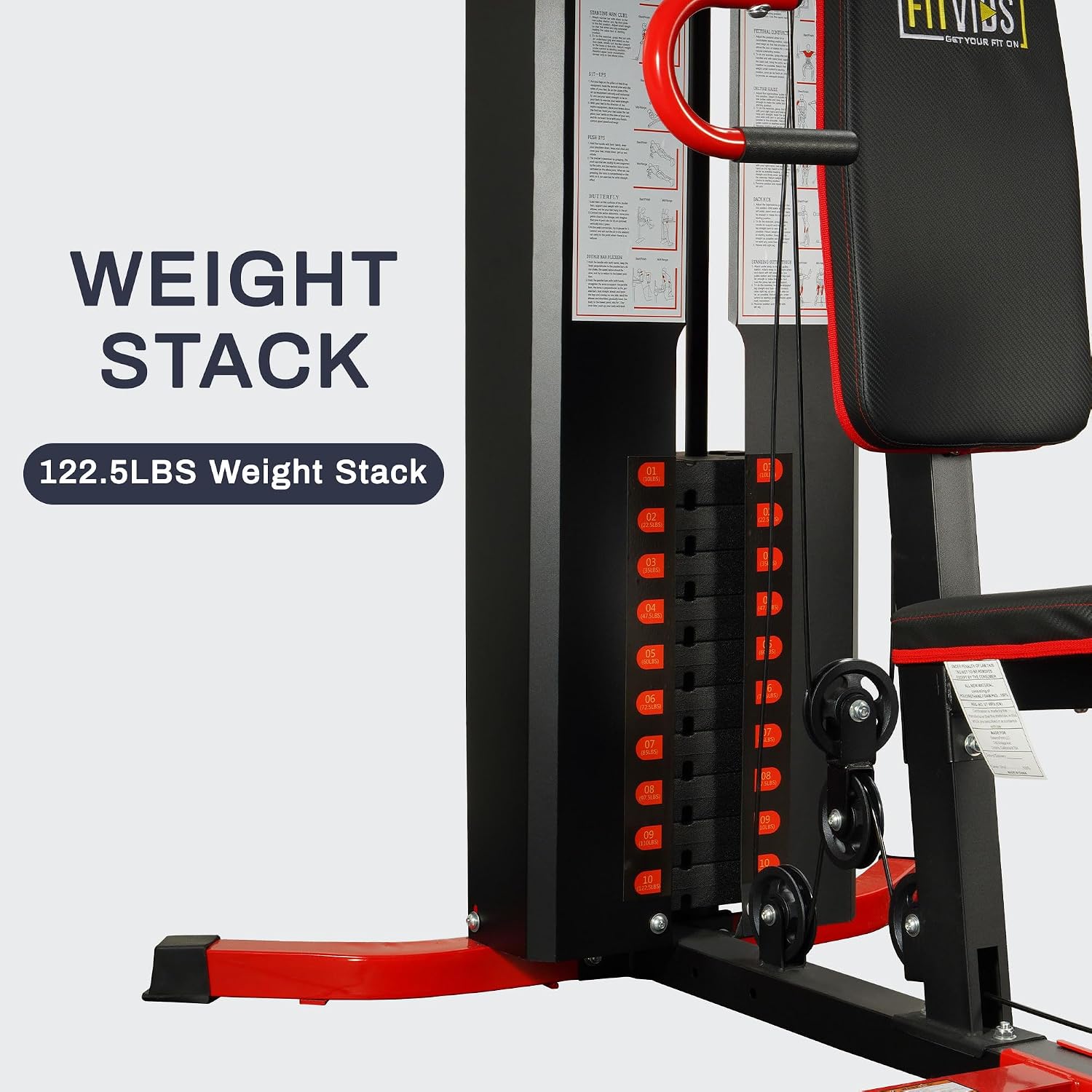 Home Gym Equipment, Multifunctional Full Body Workout Weight Machine Station with Weight Stack, All in One Exercise