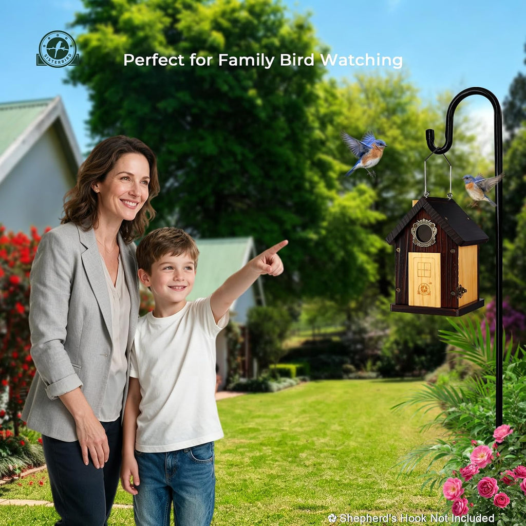 2 Pack Blue Bird Houses for Outside, Bird House Warming Gifts
