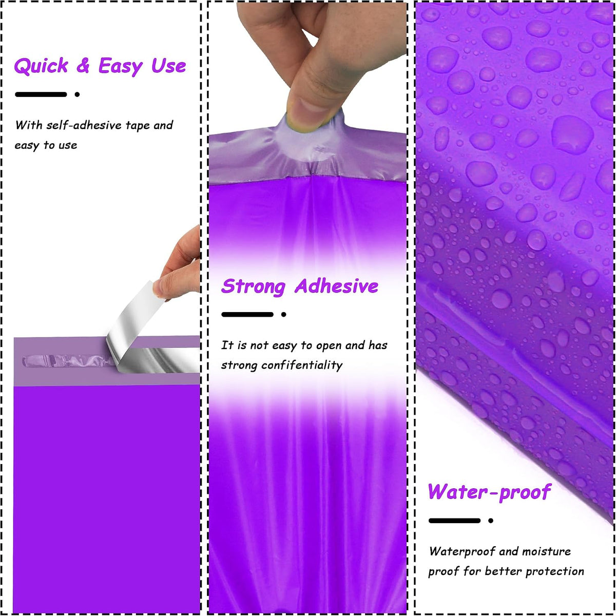 Poly Mailers 9x12 Inch, 100 Pcs Shipping Bags, Purple