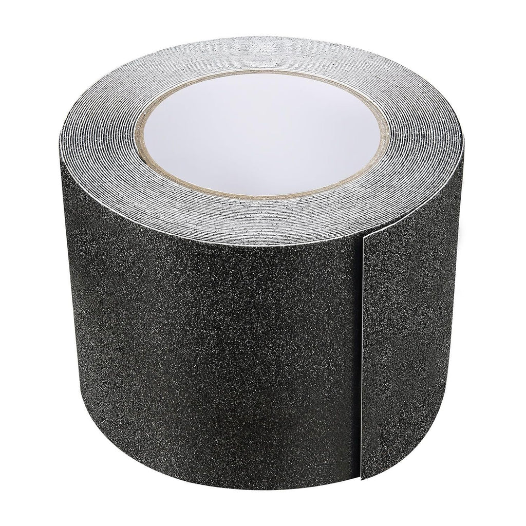 80-Grit PVC Anti-Slip Tape 35ft x 4in Black Aluminum Oxide Stair Treads