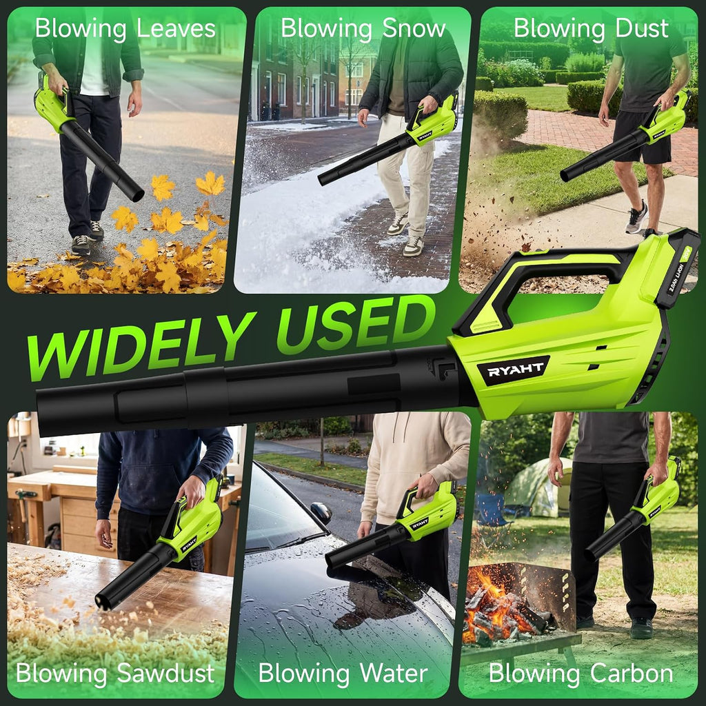 Leaf Blower Cordless, Leaf Blower with Battery and Charger - 2 Speed Modes, 2 Batteries, 20V Powerful Lightweight