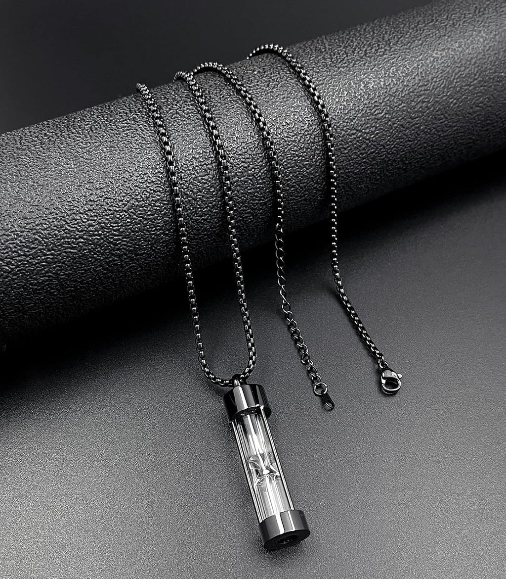 Urn Necklace for Ashes Timeless Hourglass Memorial Pendant Keepsake Cremation Jewelry for Human Pet Ashes