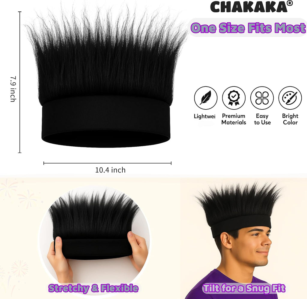 Hairy Headband Wig, Crazy Hat Funny Wigs Party Costume Accessories | Lightweight funny wig headband with upright