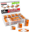 WAGO 221 Lever Nuts 28pc Compact Splicing Wire Connector Assortment with Case | Includes 221-2401, 221-412, 221-413