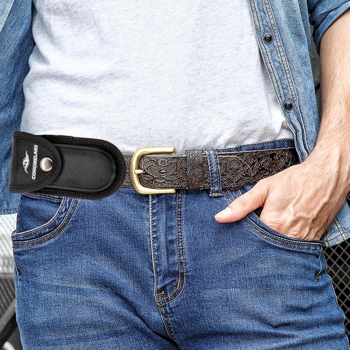 Multitool Belt Sheath for Leatherman, Gerber - Nylon Knife Pouch for Folding Knife - Snap Closure Knife Holder with