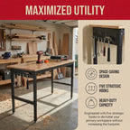 60 Inch Adjustable Workbench for Garage Workshop 29.5-38.6 Inches