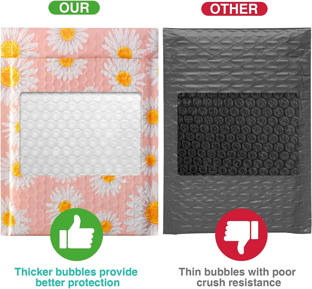 Bubble Mailers 6x10 Inch 100 Pack Pink Bubble Mailer Fancy Daisy