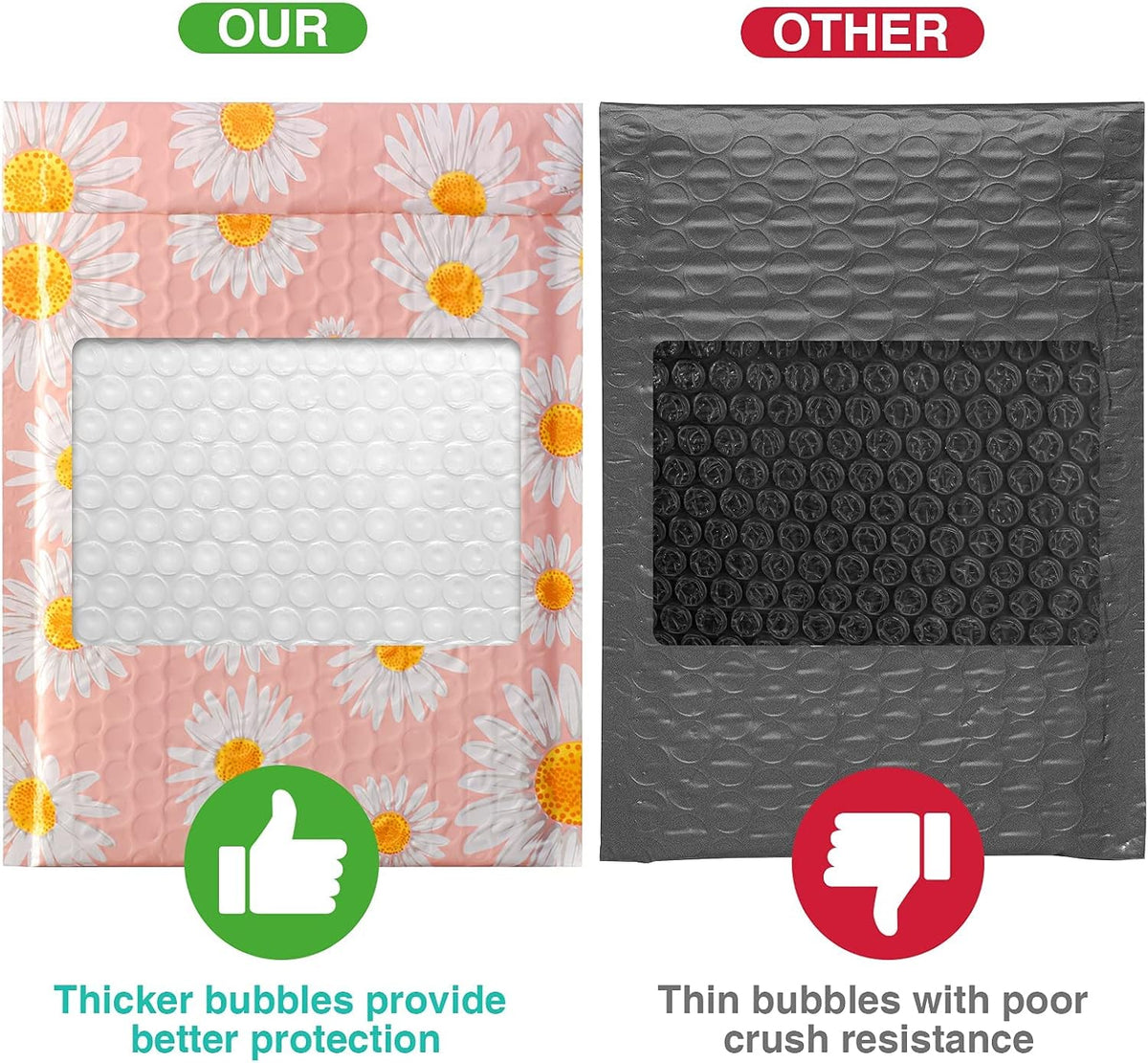 Bubble Mailers 6x10 Inch 100 Pack Pink Bubble Mailer Fancy Daisy