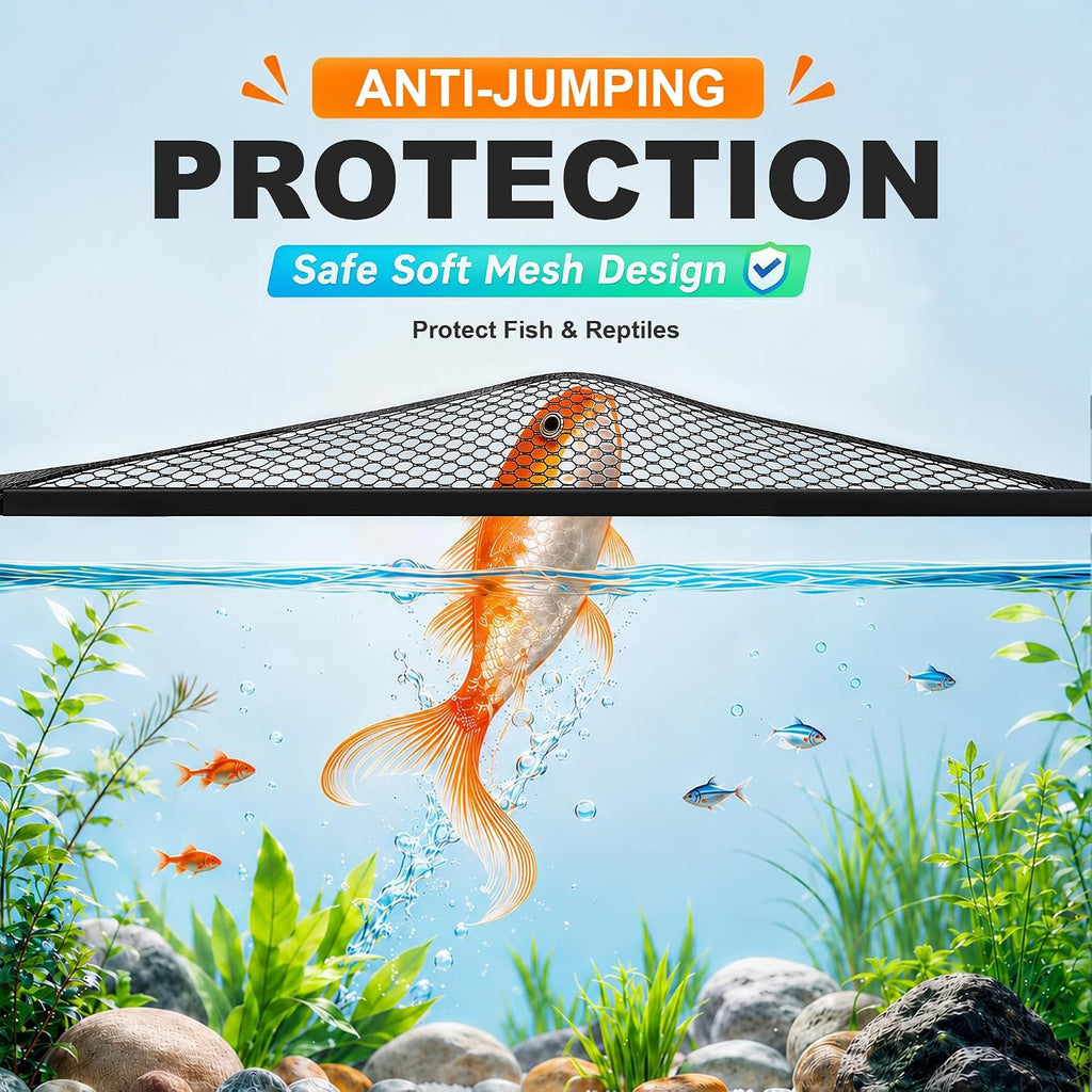 Magnetic Aquarium Lid, DIY Mesh Cover for Rimless & Curved Fish Tanks