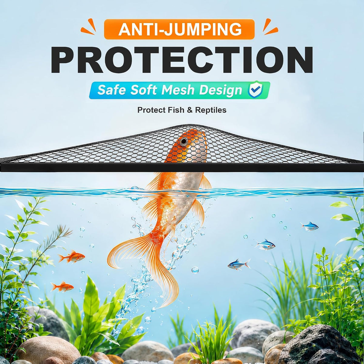 Magnetic Aquarium Lid, DIY Mesh Cover for Rimless & Curved Fish Tanks