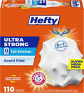 Ultra Strong 13 Gal Kitchen Trash Bags, White, Unscented, 110ct | Bulk Pack, 13G Tall White Trash Bags with