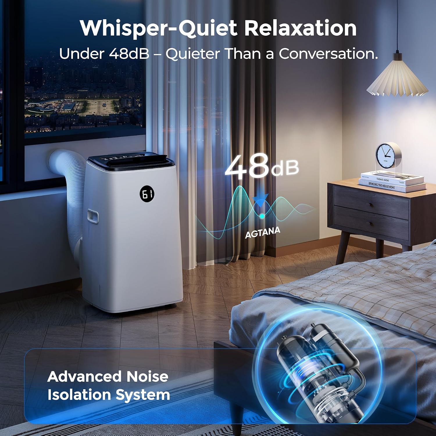 14000 BTU Portable Air Conditioner for Large Room up to 700 Sq. Ft, 3-in-1 Self-Evaporating AC with Fan &