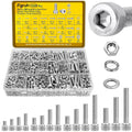 1220PCS M3 M4 M5 M6 Metric Hex Socket Head Screws Assortment Kit