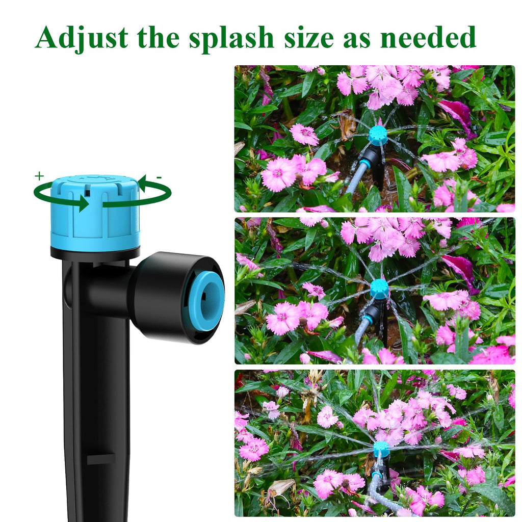 150FT Drip Irrigation System Kit with 2 Zone Water Timer for Garden