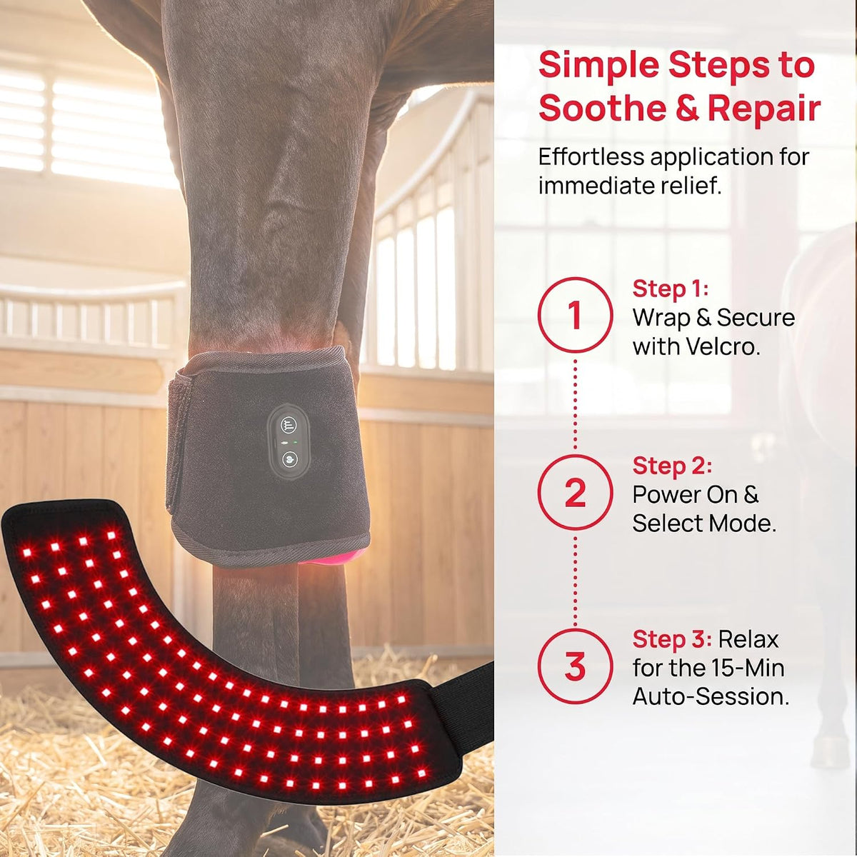 Wearable Red Light Therapy Hoof Boots, LED Light Therapy Wrap for Horses
