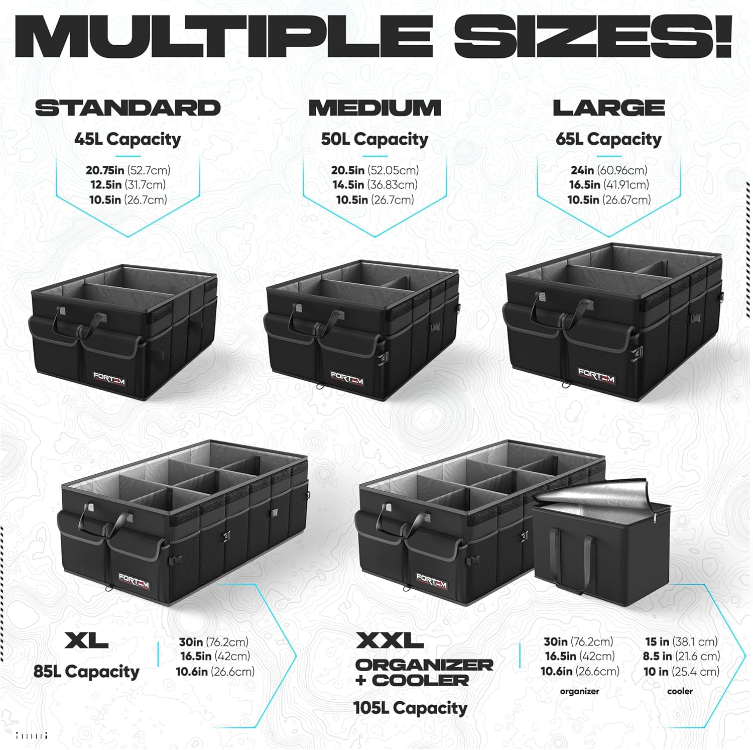 Trunk Organizer For SUV Car Trunk Organizer, Foldable Storage, Car Accessories for Women Men, Collapsible Bag, 600D