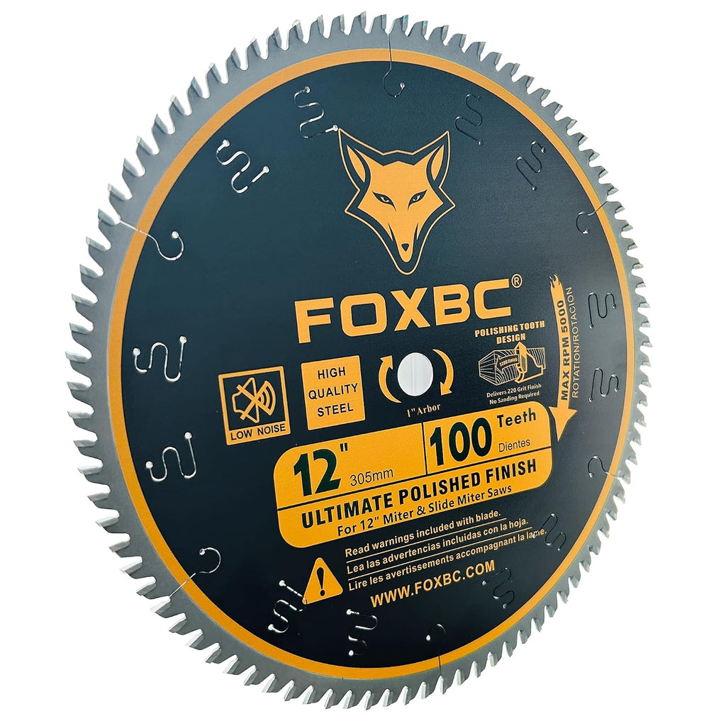 12 Inch Miter Saw Blade 100 Teeth Ultimate Polished Finish Saw Blade for Wood with 1 Inch Arbor