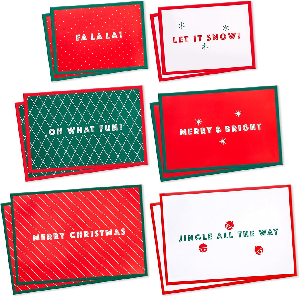 Christmas Gift Boxes with Lids, Assorted 12-Pack (Red and Green)