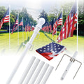 Yard Flag Pole for Outside Ground - 8.5 ft Tangle Free Heavy Duty Flag Pole Kit with 2 Anti-Tip Prong Base,Portable