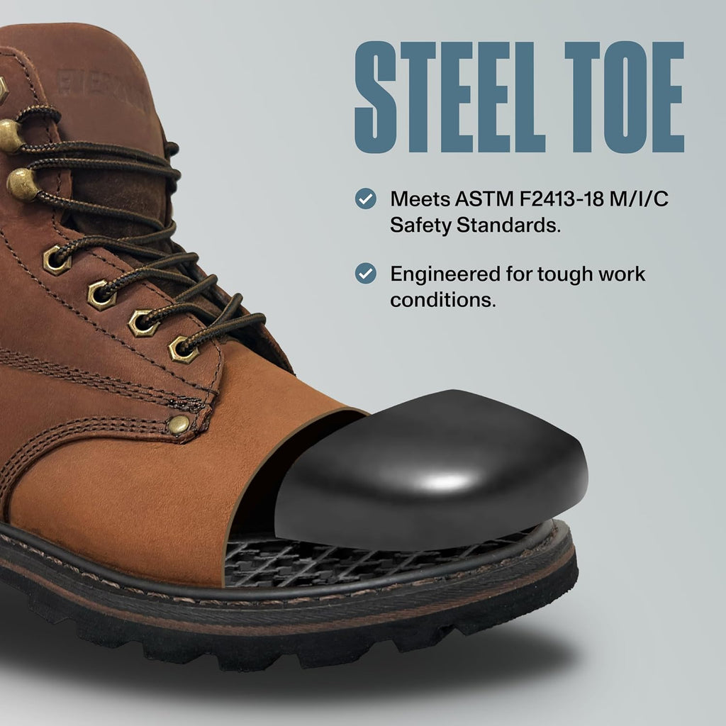 EVERBOOTS Tank S Steel Toe Work Boots for Men, EverFit Comfort Technology, Anti Slip Grip & Ultra Shock Absorption