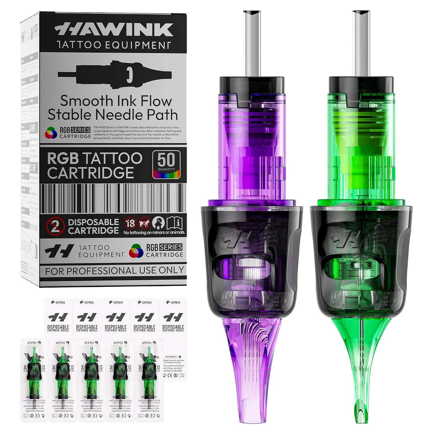 50PCS Tattoo Needles Cartridge Assorted Mixed Size