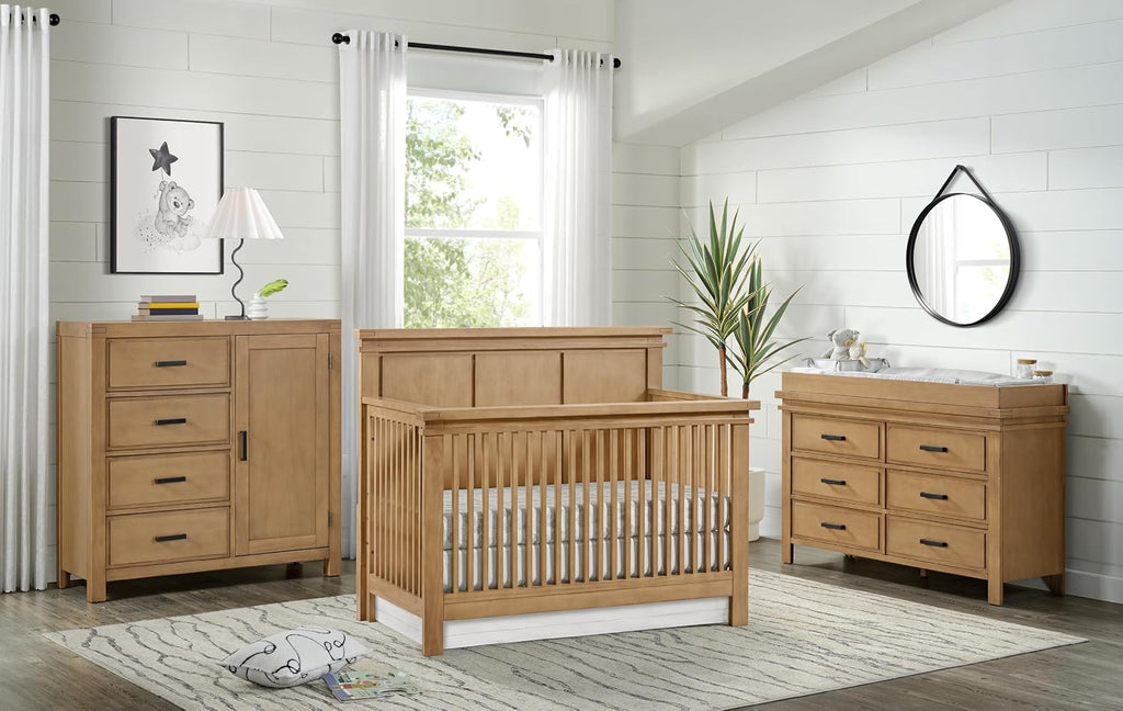 Mystic 4 in1 Crib Convertible, Honey Wood