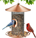 Hanging Bird Feeder Outdoor Metal Mesh Tube 360° Feeding 2 Extra Perches