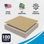 MagicWater Chipboard Sheet - 12x12 inch - 30 pt - 0.030" Thick - 100 Pack