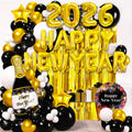 New Years Eve Party Supplies 2026, Happy New Years Decorations 2026, Gold and Black Balloons Supplies Set with 2026
