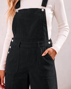 Corduroy Overalls for Women Baggy Wide Leg Bib Overall Jumpsuit