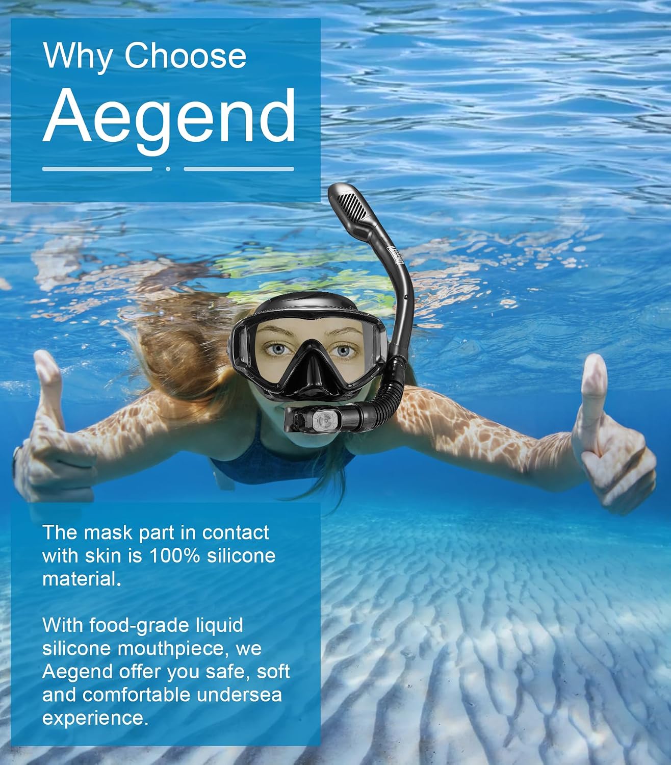 Snorkeling Gear for Adult Kid - Anti-Fog Mask with Top Dry Valve | Panoramic View Anti-Leak Snorkel Set with Travel