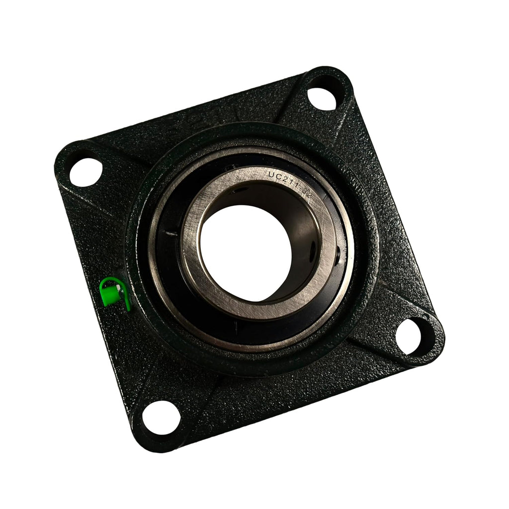 HQRP 2-Pack UCF211-32 Pillow Block Bearing 2-inch Bore, 4-Bolt Flange Mounted, Solid Base, Self-Alignment, Square