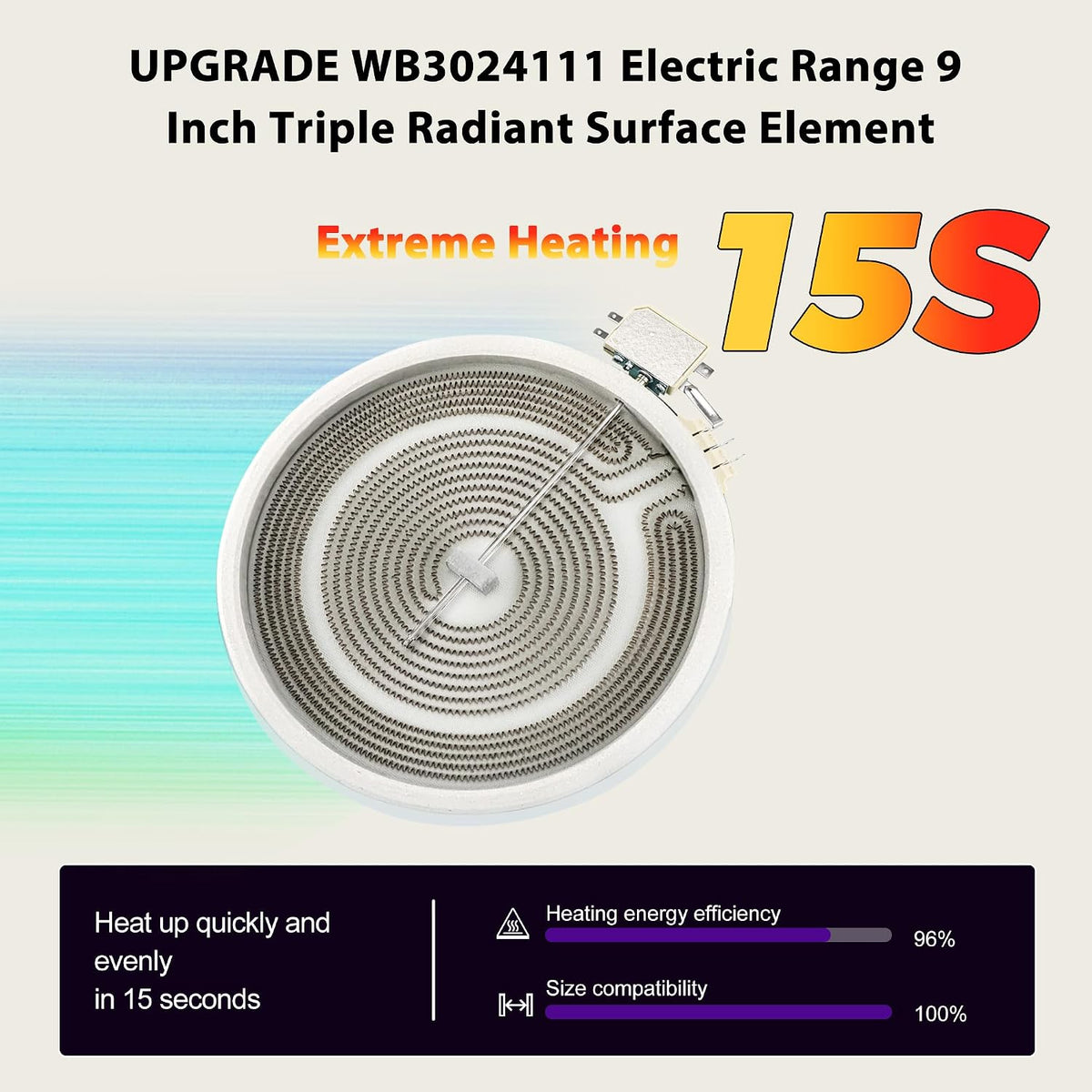 9" WB30X24111 Surface Element Compatible with GE Electric Cooktop and Range