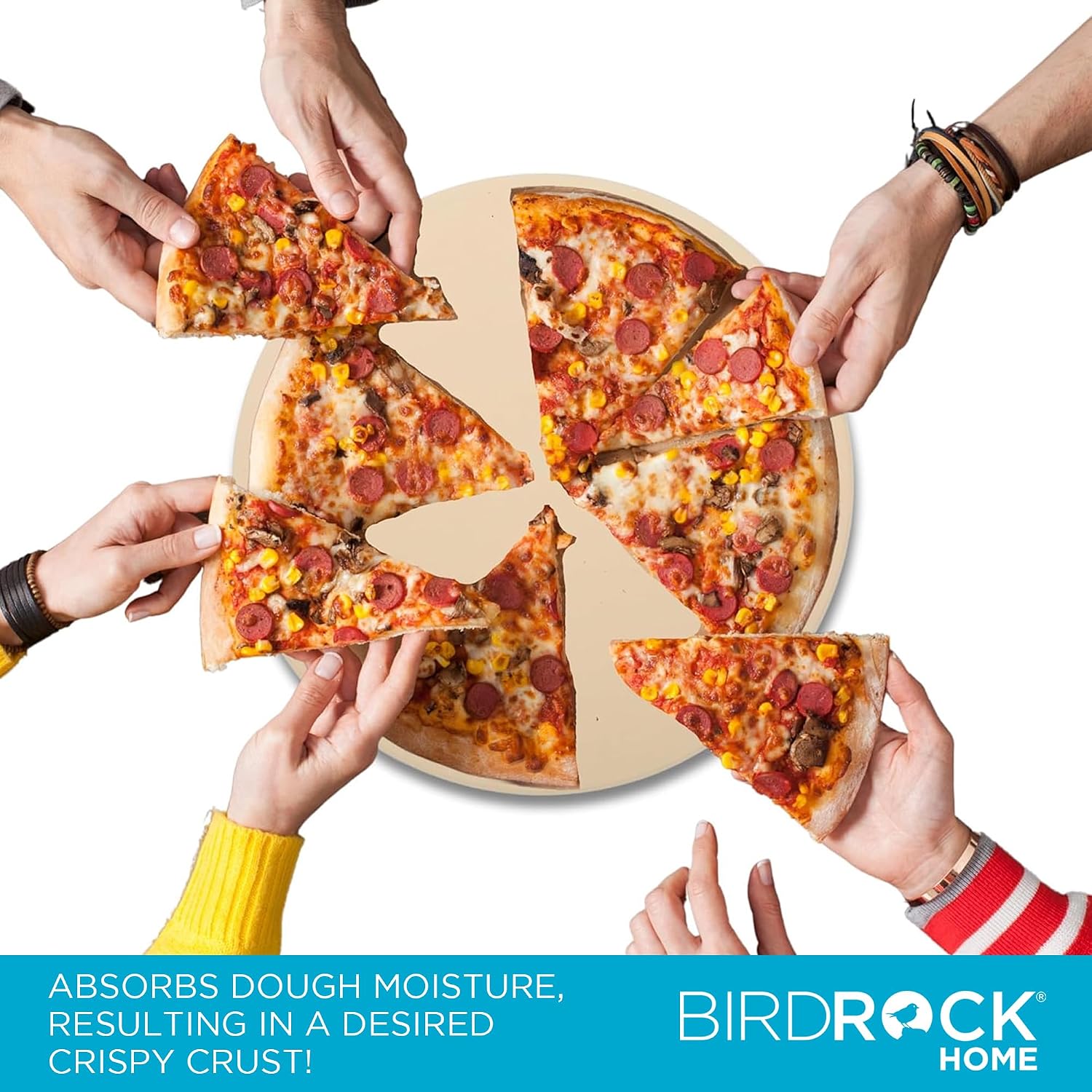 Pizza Stone for Oven and Grill | 16" Cordierite Baking Stone for Cooking, Bread, Pie, BBQ | Indoor - Outdoor | Grill
