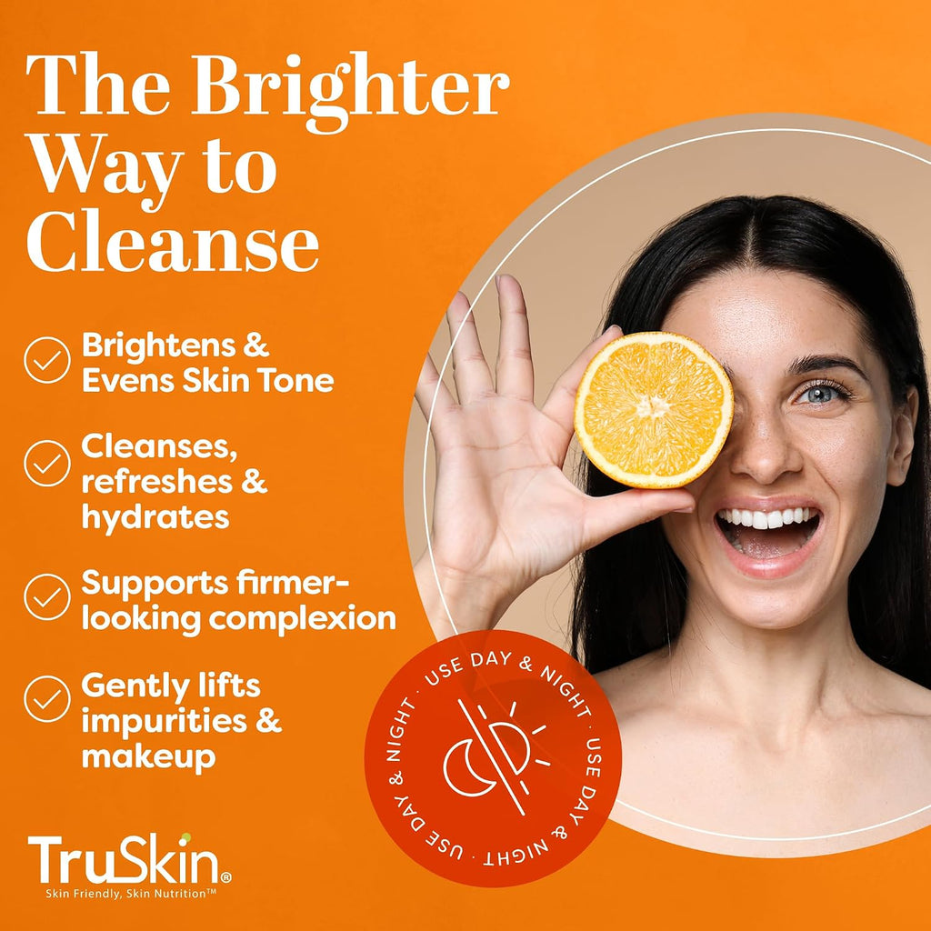 Vitamin C Brightening Face Wash with Rosehip Oil, 4 fl oz | Vitamins C & E, Aloe Vera and MSM gently cleanse, refresh