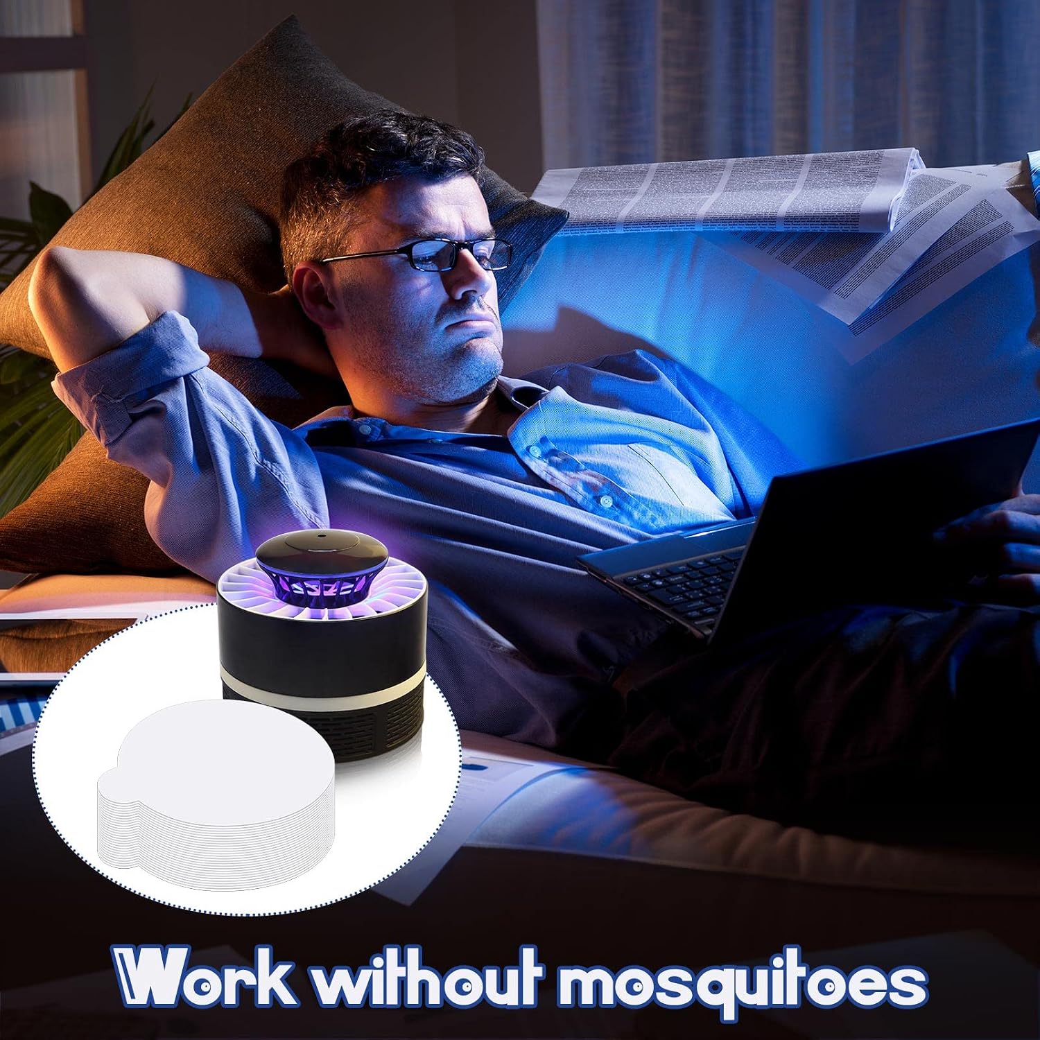 Round Insect Trap Refillable Glue Boards Sticky | Fruit Fly Trap Mosquito Fly Killer for Mosquitoes Fruit Flies Gnats