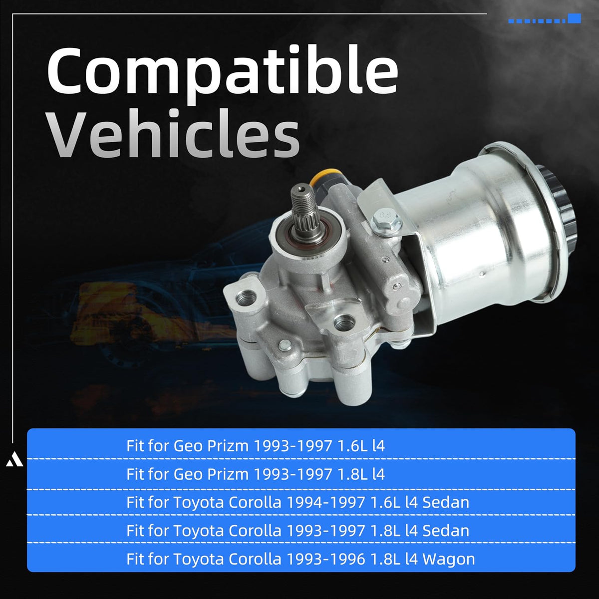 Power Steering Pump, for Geo Prizm, for Toyota Corolla, 1993-1997