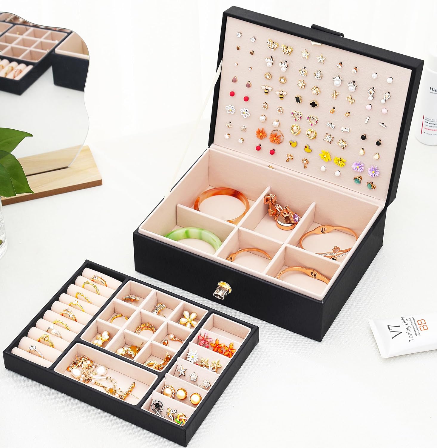 Womens Earrings Jewelry Box for Girls Jewelry Earring Organizer Box Earring Holder Organizer for Girls Jewelry