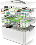 3-Tier Medicine Organizer - Portable Medicine Cabinet with Plastic Handle, Multipurpose Medical Box, Pill Organizer