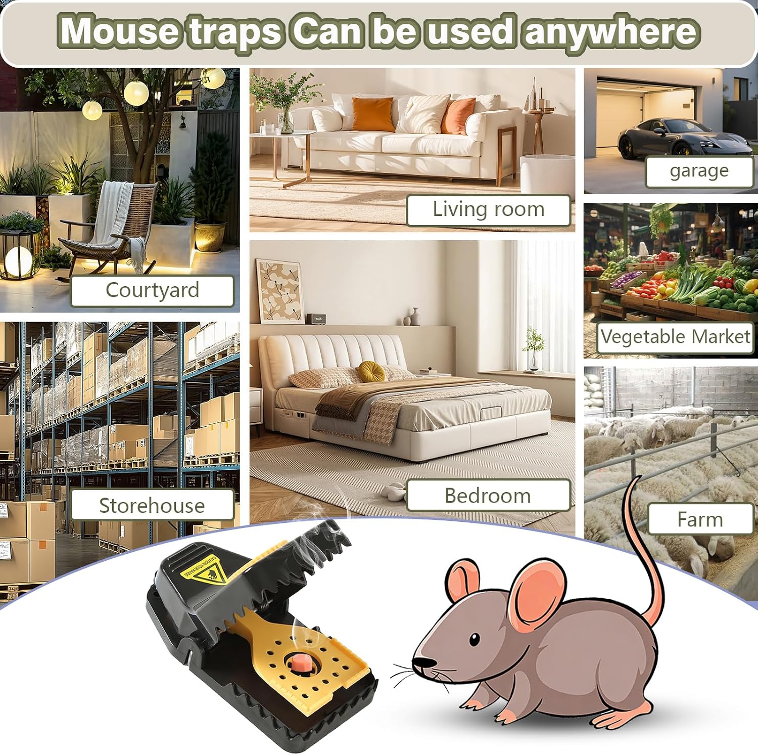 Mouse Traps - Rat Trap Quick Effectively Best Mouse Trap Mousetraps Indoor Outdoor Reusable Mouse Traps, Safe No