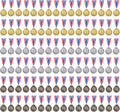 96 Piece Gold Silver Bronze Award Medals-Winner Medals Olympic Style | Gold Silver Bronze Medals Awards Medals for