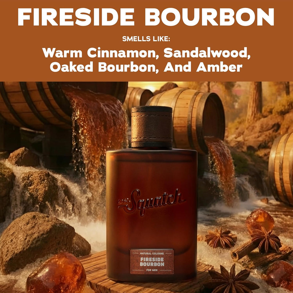 Natural Cologne for Men - Scent-Lock Technology and Sustainably-Sourced Ingredients - Fireside Bourbon Cologne (1.7