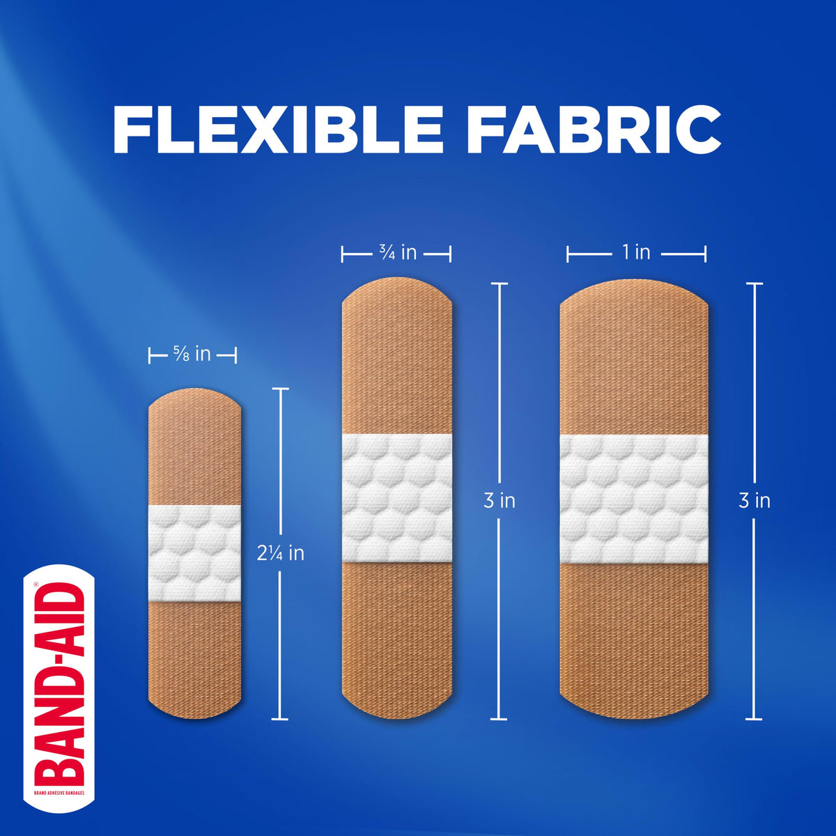 Brand Flexible Fabric Adhesive Bandages, Assorted, 2 x 100 Count